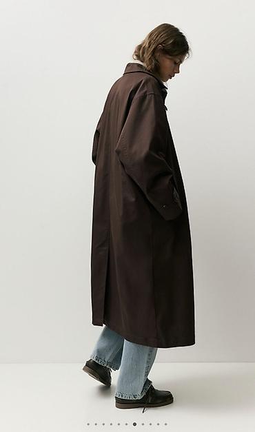 черный кожаный плащ: Плащ, Тренчкот, Однобортная модель, L — 4