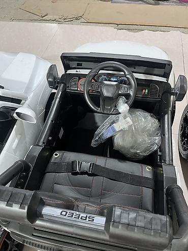 детская машинка: Uşaq üçün elektrikli mini jeep – ağ rəng - Güclü off-road təkərlər — 2