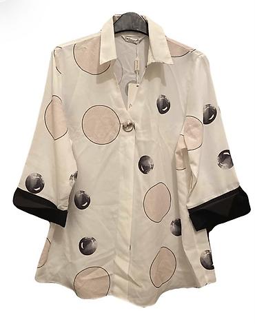 cins: Modalinda Fashion qadın köynəyi/bluz - Rəng: açıq krem-ağ fon - Naxış — 1