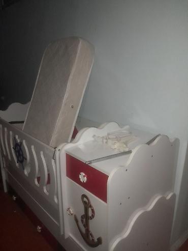 lövbər: Uşaq beşiyi – dəniz mövzulu dizayn - Material: ağ rəngli MDF/LDSP — 2