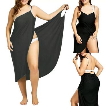 размеры женских купальников: Парео, пляжная одежда, одевается как труба, спина открытая, по бокам