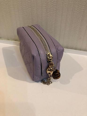 koja pencek: Gucci büzməli loqolu kosmetik çanta - Rəng: bənövşəyi/lilac - — 5
