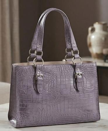 Elegantna ženska torba – kroko tekstura, ljubičasta - Materijal