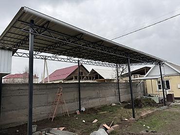 деревянные навесы к дому: Навес, Арочный, Металл, Поликарбонат, Новый, Установка — 7