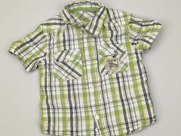 wólczanka koszule krótki rękaw: Koszula 3-4 lat, stan - Dobry, wzór - Kratka, kolor - Zielony