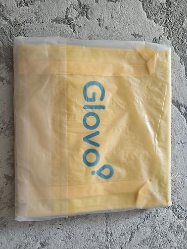 сумка глово: Сумка-тоут Glovo - Цвет: фирменный жёлтый с голубым логотипом Glovo - — 1