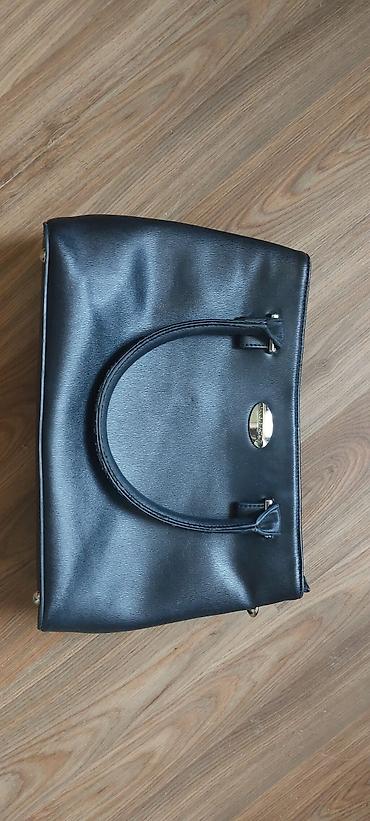 fabric case: Классическая женская сумка-тоут, черная - Материал: гладкая — 3
