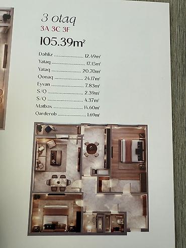 1 комнатная студия: 3 комнаты, Новостройка, 106 м² — 3