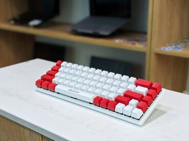 Ноутбуки и нетбуки: Механическая проводная клавиатура Abucow красный свитч Есть