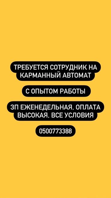 работа в интернете с ежедневной оплатой на карточку: Ищем сотрудника на должность оператора карманного автомата. Требуется