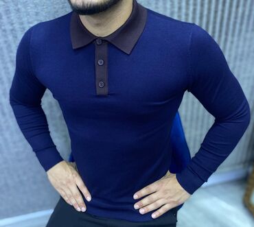 Sviterlər: Kişi üçün uzunqol polo sviter. - Dörd rəng variantı: tünd — 3