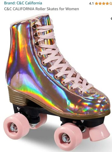 Roleri i rolšue: CC California skates, vrhunske rolšue zlatne boje kao roleri. Cerka je — 9