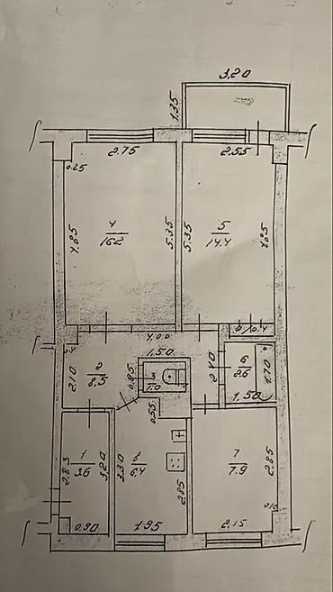 Продажа квартир: 3 комнаты, 65 м², Индивидуалка, 8 этаж, Старый ремонт — 1