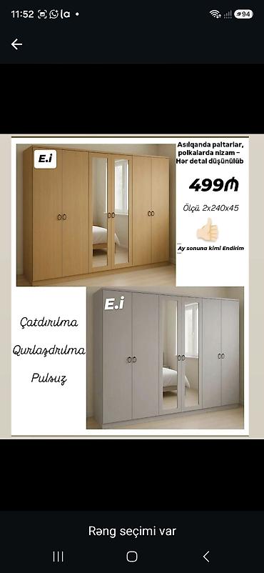 6 qapılı paltar dolabı – asılqan və rəf bölmələri ilə səliqəli saxlama lalafo.az -da 6 qapılı paltar dolabı – asılqan və rəf bölmələri ilə səliqəli saxlama