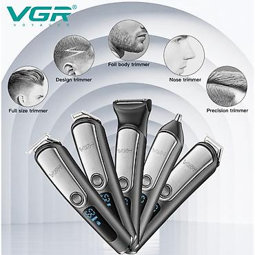 kabel şunur: VGR V 105 - 5in1 trimmer dəsti / Shaver / 600mah / İPX6 / LED Displey — 6