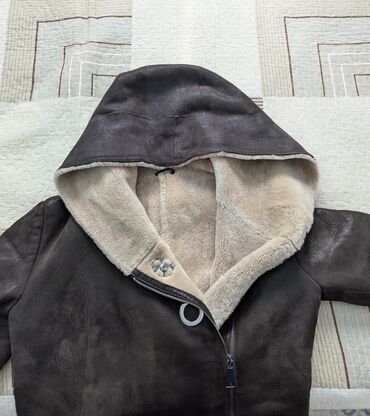 Дубленки: Дубленка, Классическая модель, По колено, С капюшоном, 4XL — 9