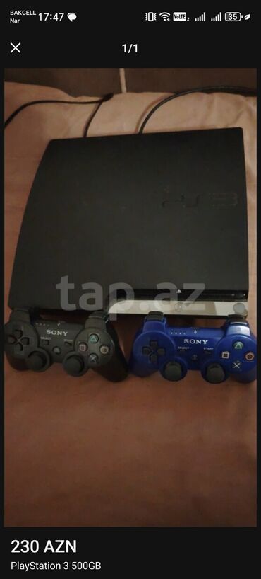 playstation 3 satiram tecili: Ps3 slim 500yaddas içində 32oyun var tam işlək vəziyyətdədir Real