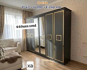 şfaner modelleri: Dolab – 4 qapılı, güzgülü model Ölçülər: Dərinlik 47 sm × Hündürlük — 1