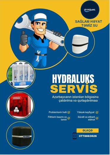 Кухонные комбайны и измельчители: “Hydroluks – su filtri satışı və tam servis xidməti! Təmiz su