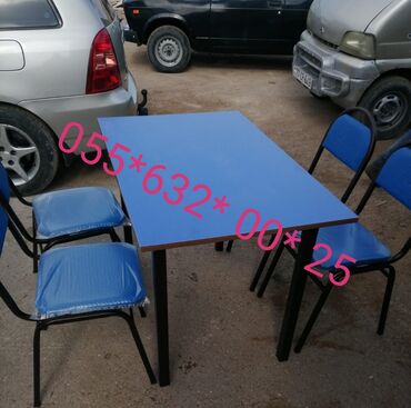 Bağ, çöl masa və oturacaq dəstləri: Yeni, Kvadrat masa, 4 stul, Açılan, Stullar ilə, Metal, Azərbaycan — 13