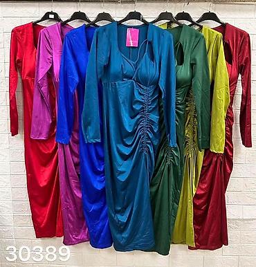 svecane pantalone i tunike: Elegantna midi haljina sa dugim rukavima i efektnim detaljima — 8