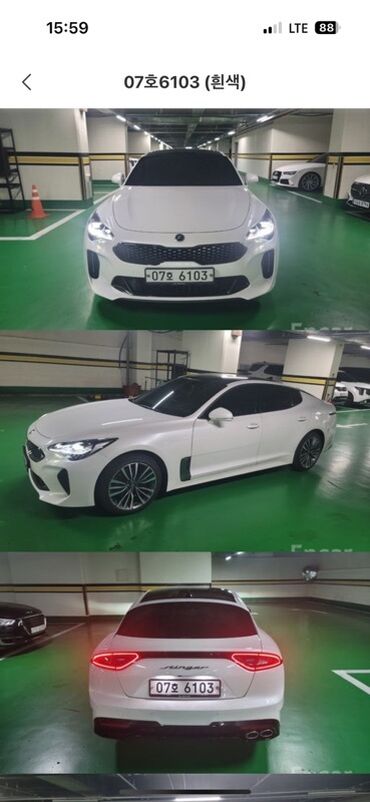 машинаы: Модель: Kia stinger Год: 03.19 Объем: 2.2л турбо 2wD Пробег: 72.010км