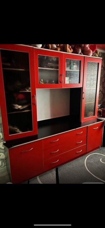 купить шкаф для папок в офис: Гарнитур для зала, Тумба под ТВ, ДСП, цвет - Красный