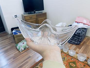 Konfet qabları: Kəsimli şüşə/kristal qab dəsti - 3 ədəd dekorativ şüşə/kristal qab - — 12