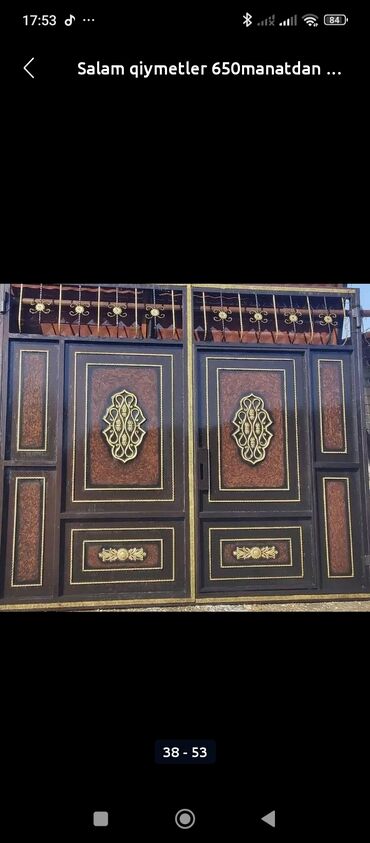 Həyət darvazaları: Dəmir Həyət darvazası, Yana açılan, Mexaniki, Qapı ilə, rəng - Qara — 23