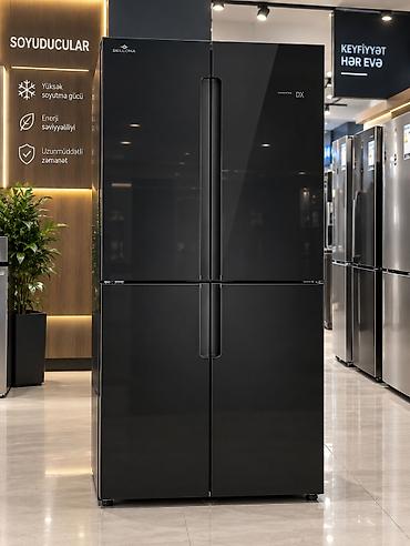 dondurucu nofrost: Lotus MEL-NF482GB qara şüşə soyuducu. 4 qapılı French door üslubunda — 1