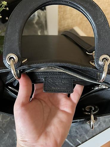 klass electronics: Orijinal Christian Dior Lady Dior çanta - Material: qara rəngli — 3