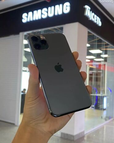 Apple iPhone: IPhone 11 Pro, Б/у, 256 ГБ, Черный, Защитное стекло, Чехол, Кабель, 80 %