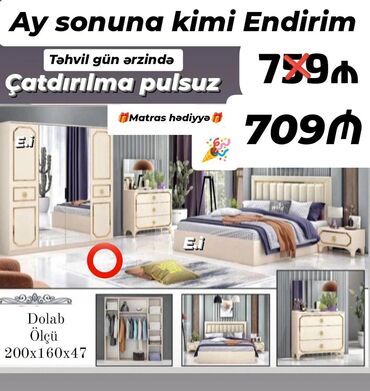 tek neferlik krovat: *Yataq dəsti / Yataq otağı mebeli 709 AZN 💥* ✔️Rəng seçimi var ✔️