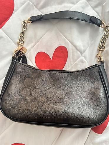 Классические сумки: Сумка COACH Signature Jacquard, мини-хобо. - Материал: фирменное — 2