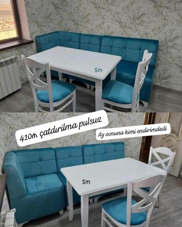 Masa və oturacaq dəstləri: Mətbəx üçün, Yeni, Açılan, Dördbucaq masa, 4 stul — 27