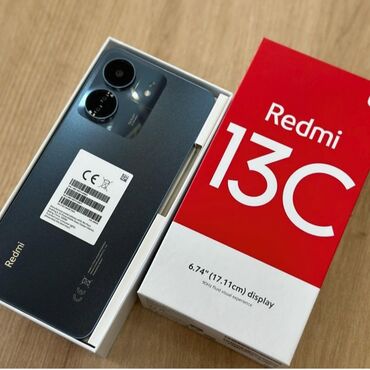телефон флай fs529: Xiaomi, Redmi 13C, Новый, 128 ГБ, цвет - Черный, 2 SIM