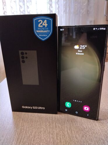 Мобильные телефоны и аксессуары: Samsung Galaxy S23 Ultra, Б/у, 256 ГБ, цвет - Зеленый, 1 SIM, eSIM