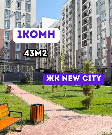 14: 1 комната, 43 м², Асанбай мкр Элитка, 13 этаж, ПСО (под самоотделку) — 1