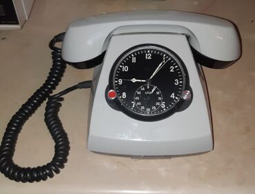 Антиквариат: Часы ЧС122, встроенные в телефон ссср. Новые, из коробки, 1989 года