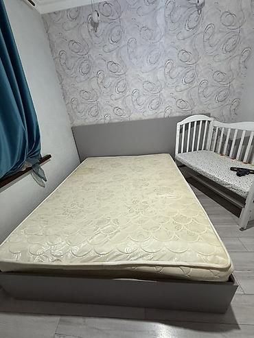 кровать со шкафом: Комплект мебели для спальни в современном стиле, цвет серый матовый — 2