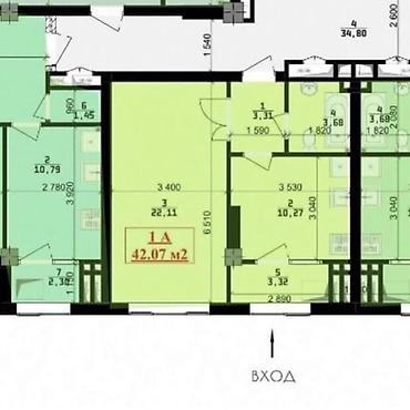 Продажа квартир: 1 комната, 42 м², Советская/Скрябина Элитка, 11 этаж, ПСО (под самоотделку) — 4