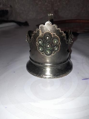 dəmir caynik: Metall fincanaltı (stəkan üçün dəmir qulplu qab) - Material: metaldan — 1