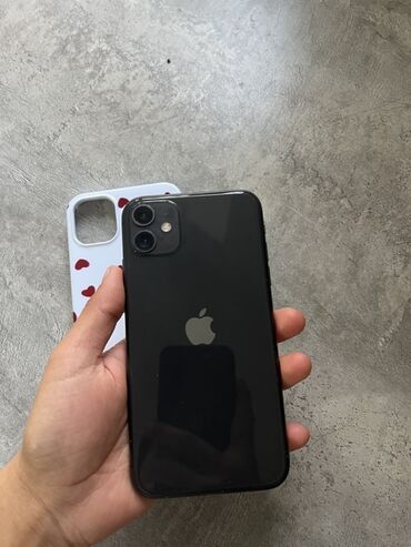 ноутбук бу бишкек: IPhone 11, Колдонулган, 64 ГБ, Кара, Каптама, Куту, 100 %
