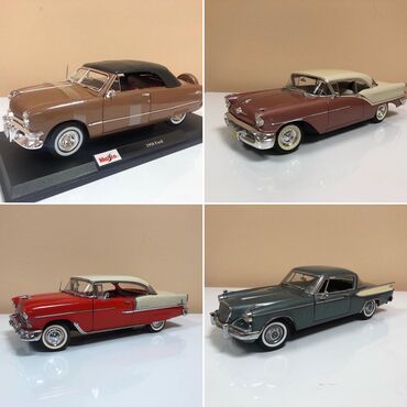 qızıl 10 luq qiymeti 2023: Modeller 1:18 miqyas Chevrolet bel air 1955. Die Cast 1:16 Ford 1950