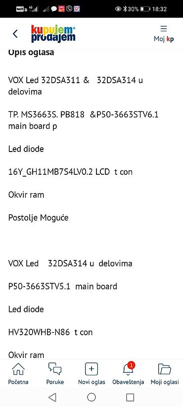 Aksesoari za TV i video: Delovi za LCD televizore – Colossus 32" CSS-10100 i Vox LCD TV 3211 — 18