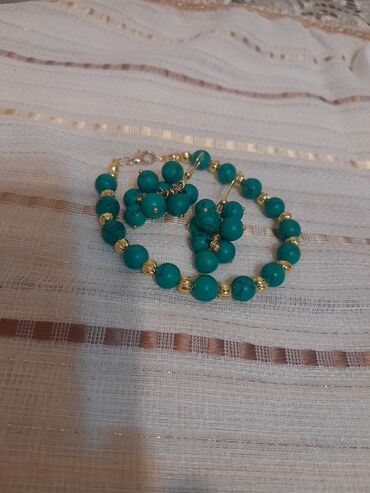 Bijuteriya dəstləri: Əl işi bəzək dəsti – təbii daşlardan qolbaqlar və sırğalar - Model 1 — 14