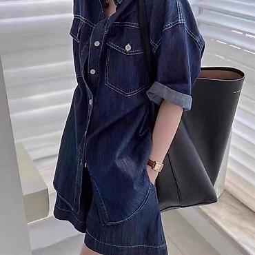 Костюмы с шортами: Джинсовый комплект: рубашка с коротким рукавом + шорты 😍😍😍 стильная — 19