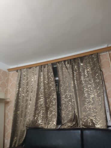 Другой декор и предметы интерьера: Qızılı naxışlı pərdə dəsti - Material: qalın dekorativ parça