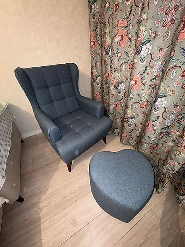 Мягкие кресла: Кресло с подставкой-пуфом - Стиль: «ушастик» с высокой поддержкой — 4