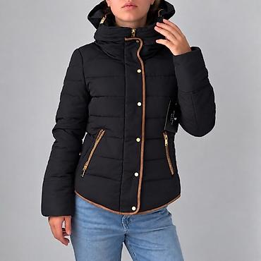 zar: Zara Женская утеплённая куртка (демисезон/зима), темно-синяя - — 1